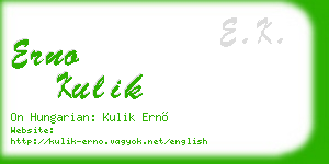erno kulik business card